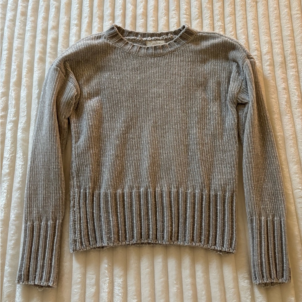 Cynthia Rowley Light Gray Ribbed Sweater